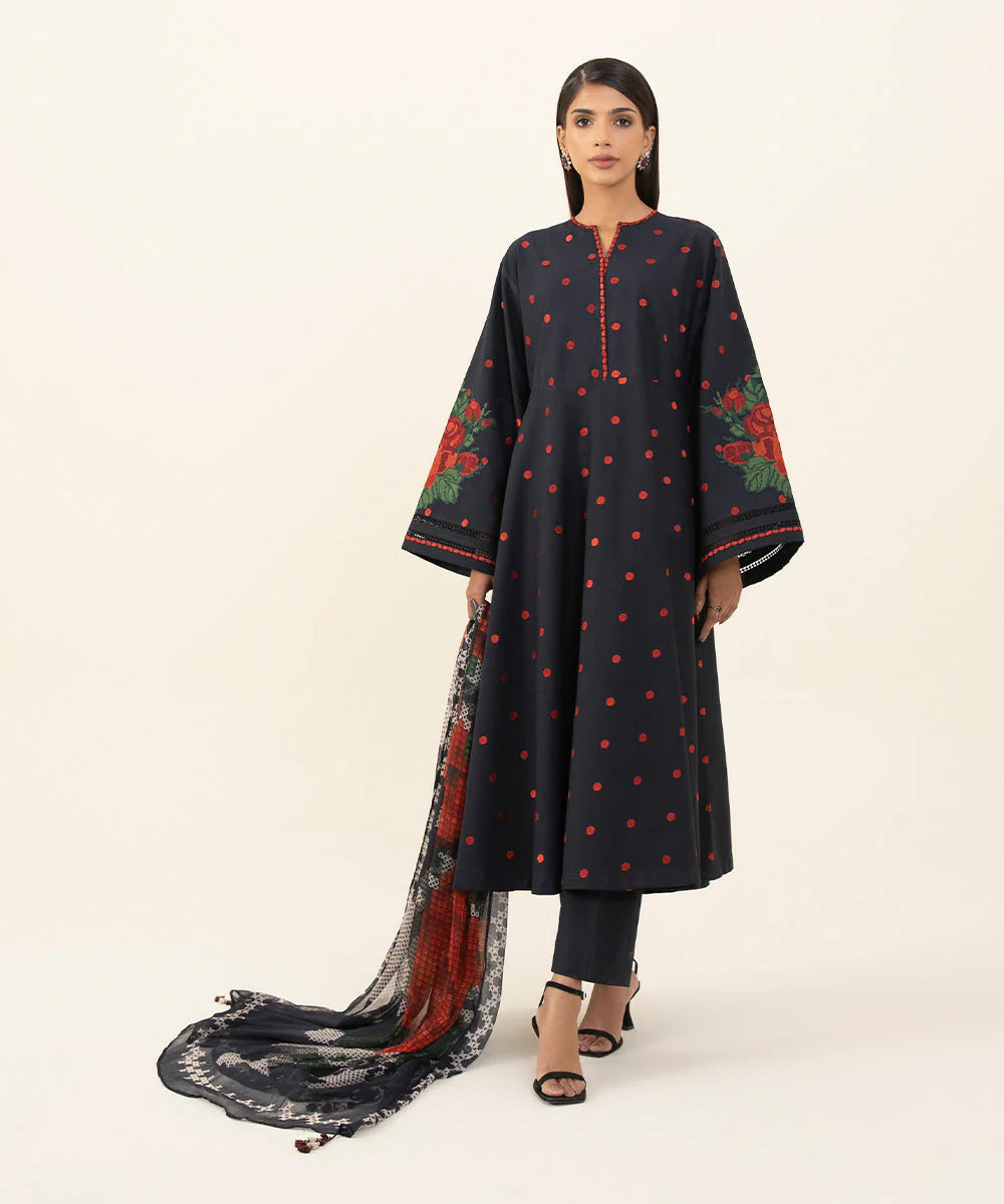 3PC UNSTITCHED DHANAK SUIT - BG341