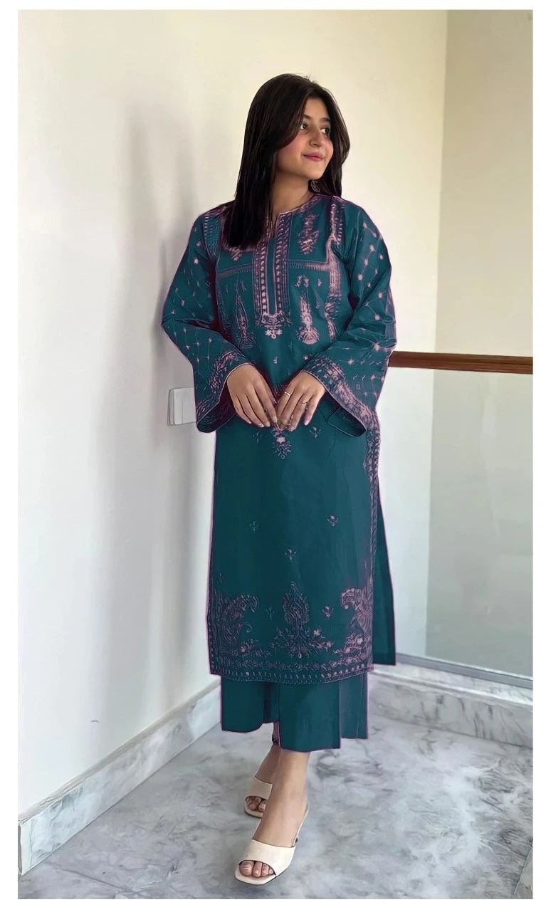 2PC  EMBROIDED LAWN - BG679