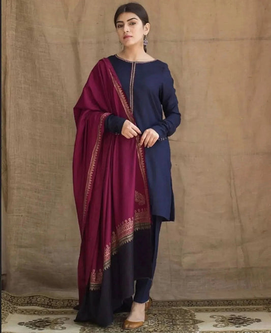 3 PC - EMBROIDERED DHANAK-BG580