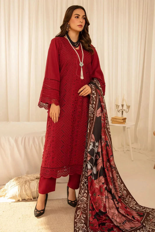 3 PC BORING EMBROIDERED DHANAK SUIT-BG586