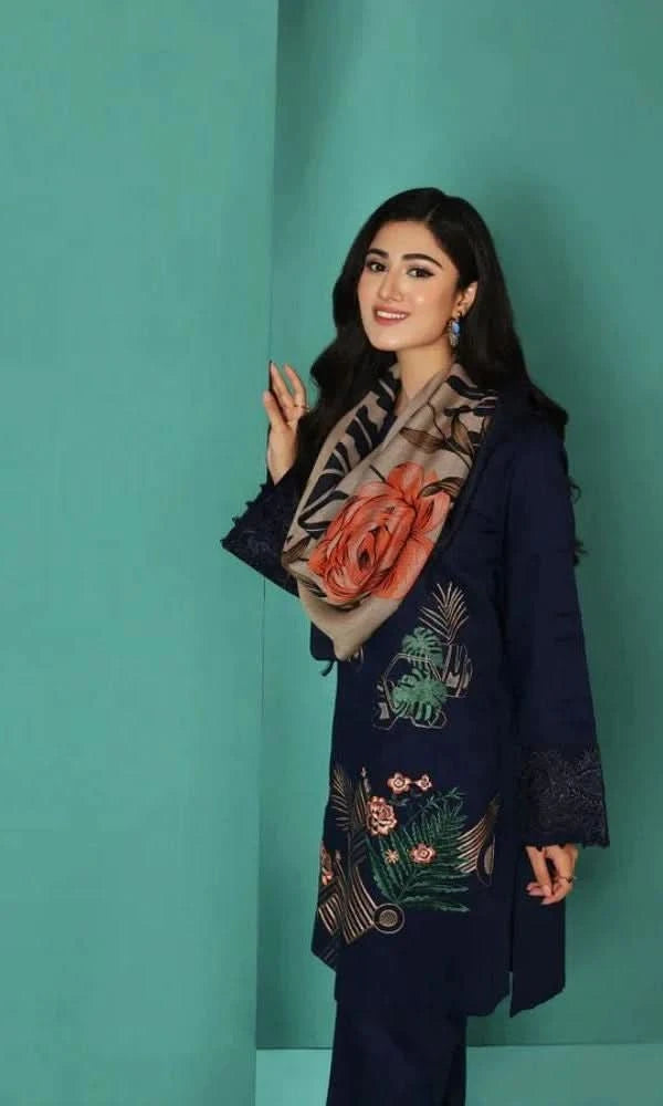EMBROIDERED LAWN 3PC SUIT-BG661