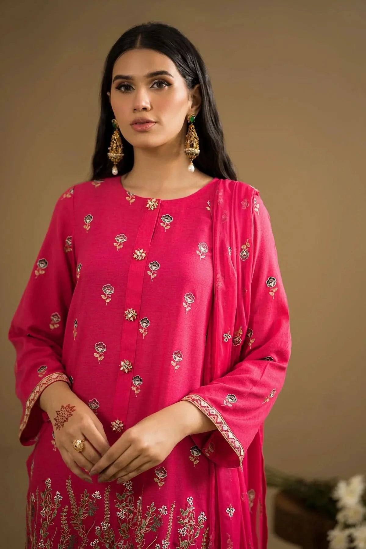 S3133A-3 PIECE-EMBROIDERED LAWN SUIT-BG556