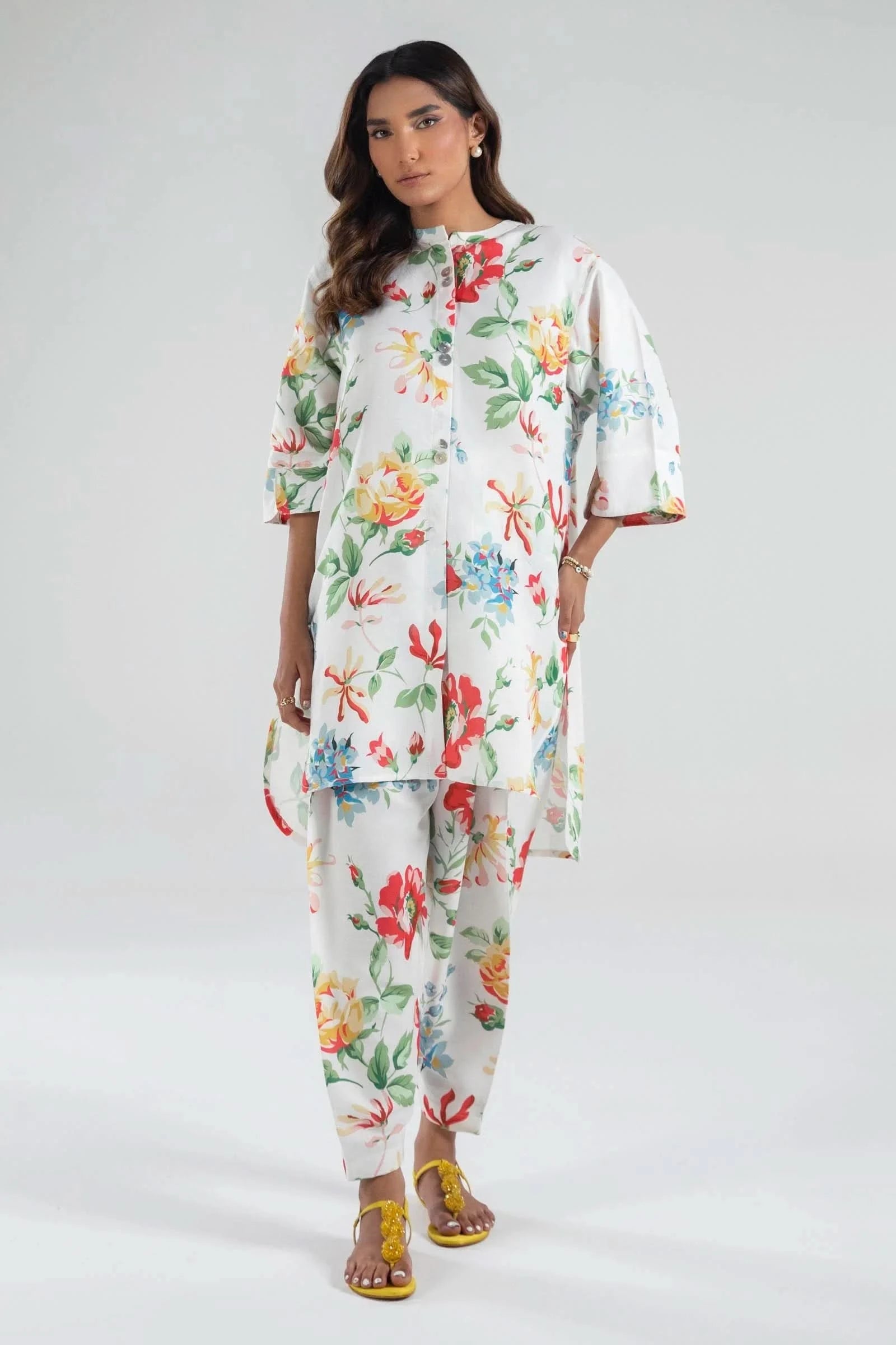 3PC PRINTED LAWN SUIT-BG501