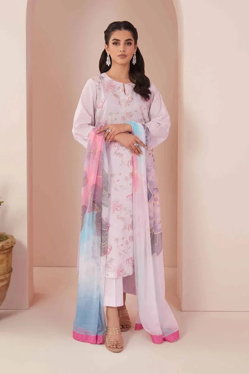 3 PC LAWN EMBROIDERED SUIT - BG595