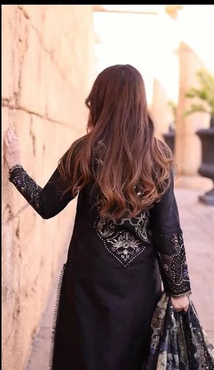 Unstitched Embroidered Silk Suit  - B101