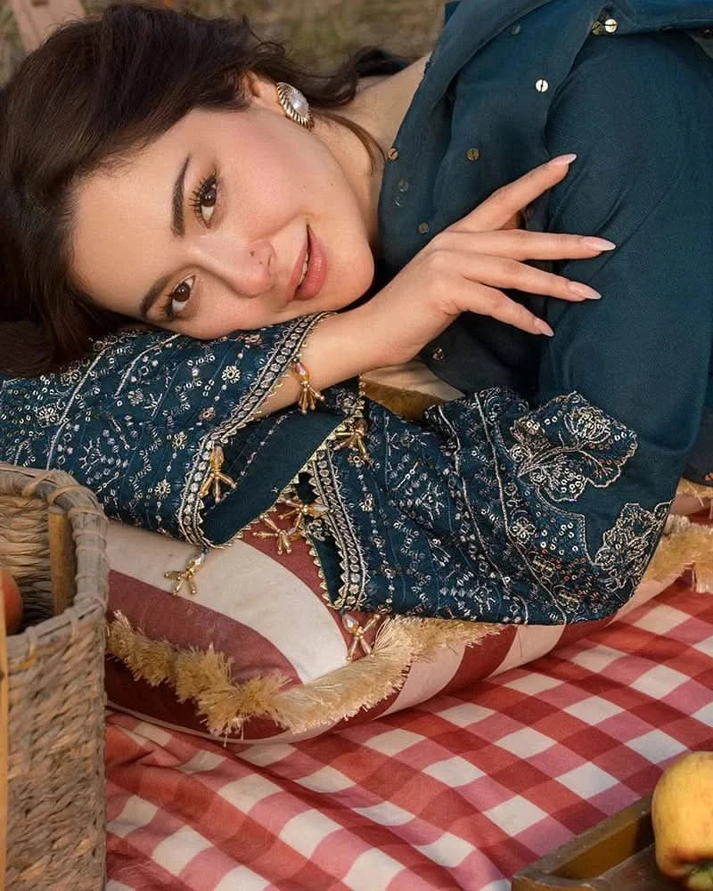 3PC DHANAK EMBROIDERED SUIT - BG635