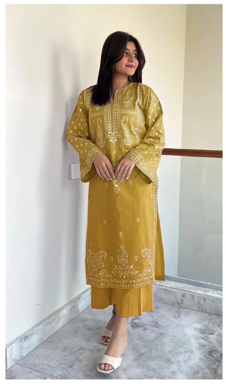 2PC  EMBROIDED LAWN - BG674