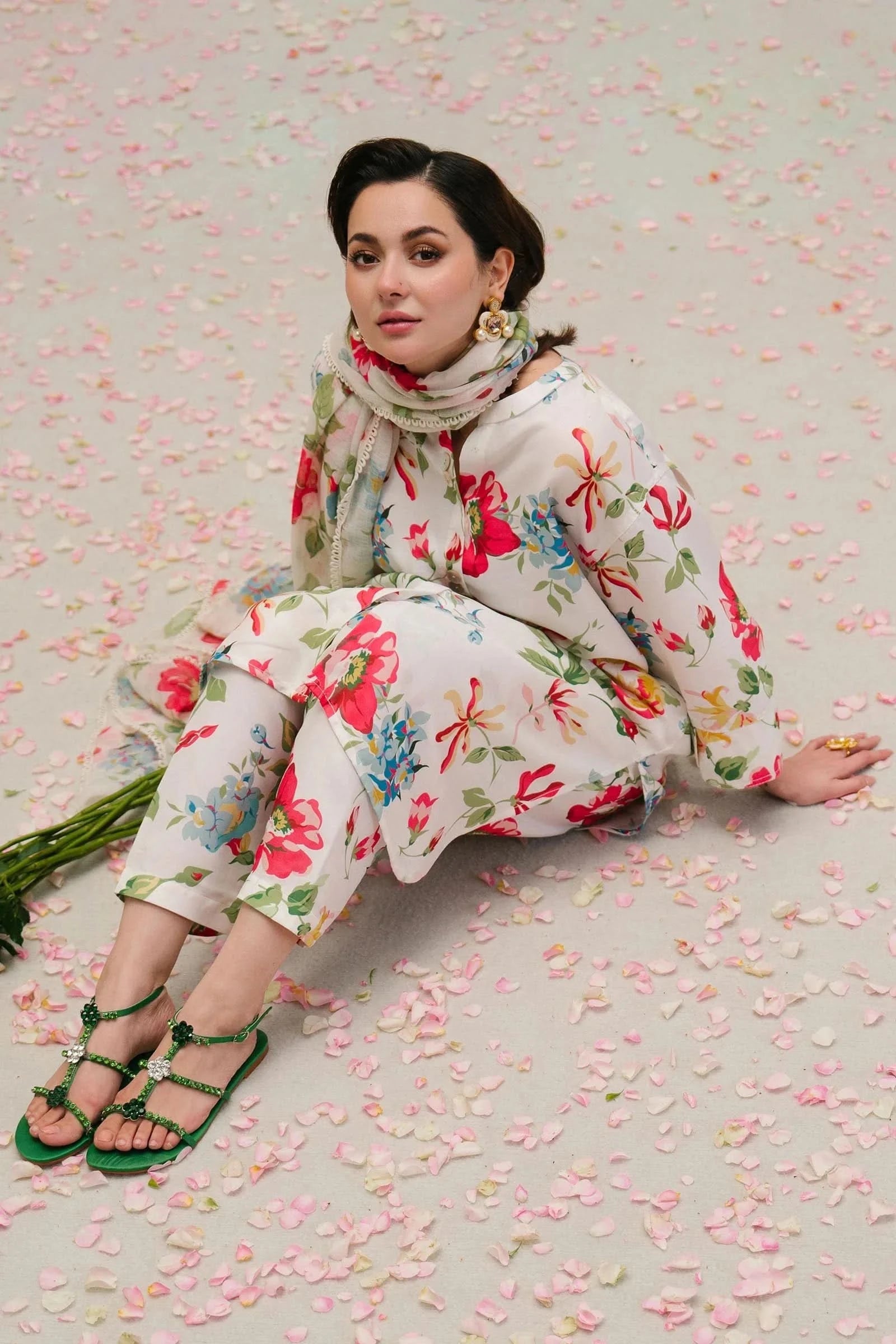 3PC PRINTED LAWN SUIT-BG501