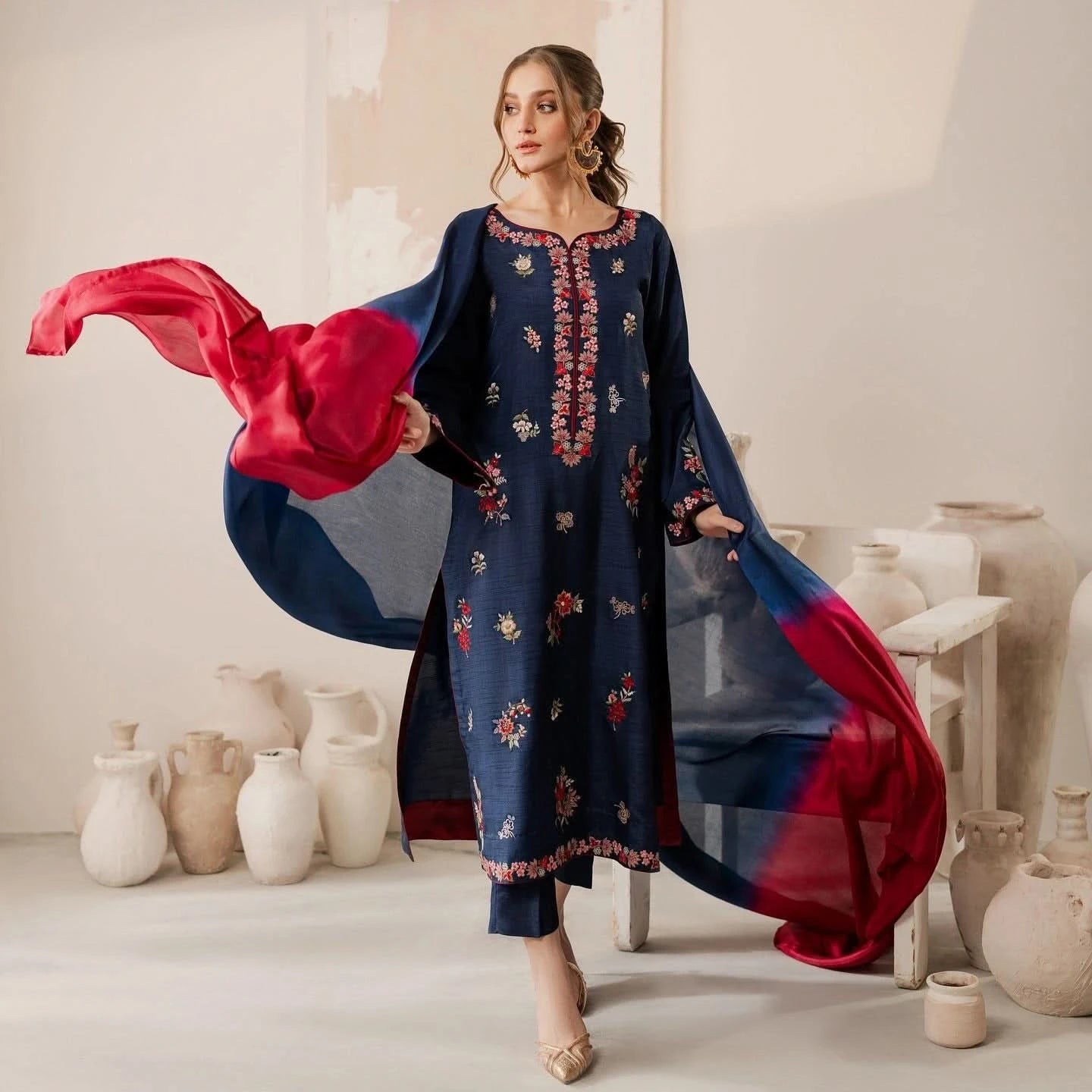 EMBROIDERED LAWN 3PC SUIT-BG331