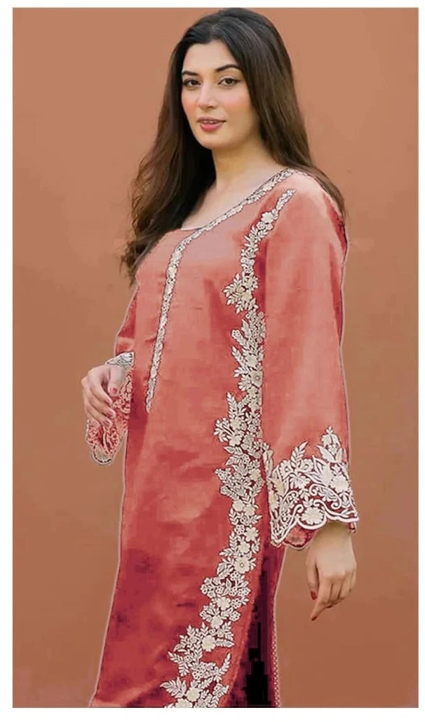 2PC  EMBROIDED LAWN - BG682