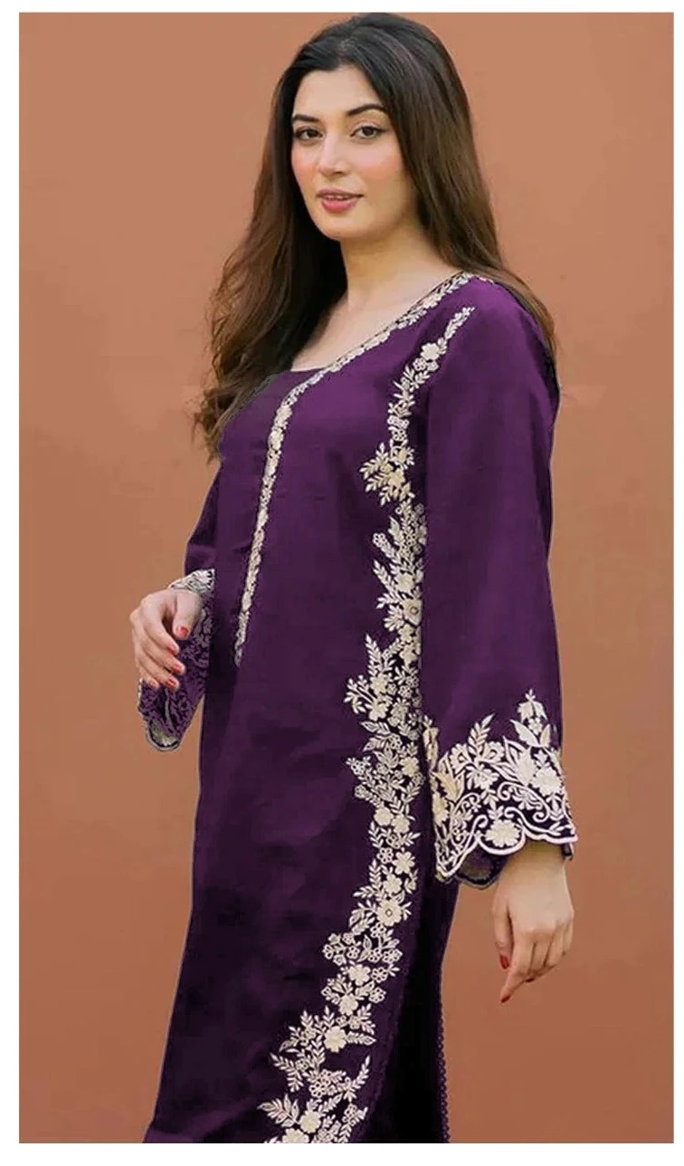 2PC  EMBROIDED LAWN - BG686