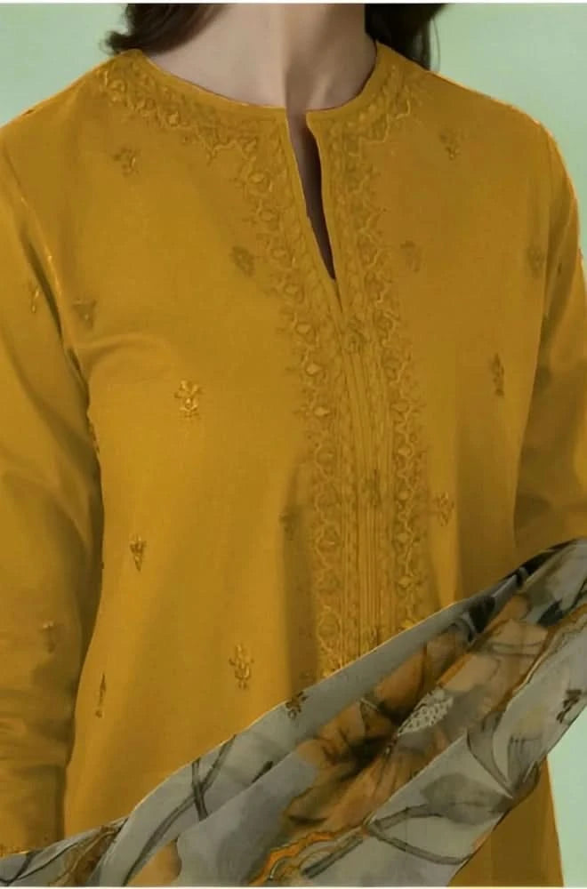 3 PIECE-EMBROIDERED LAWN SUIT-BG560