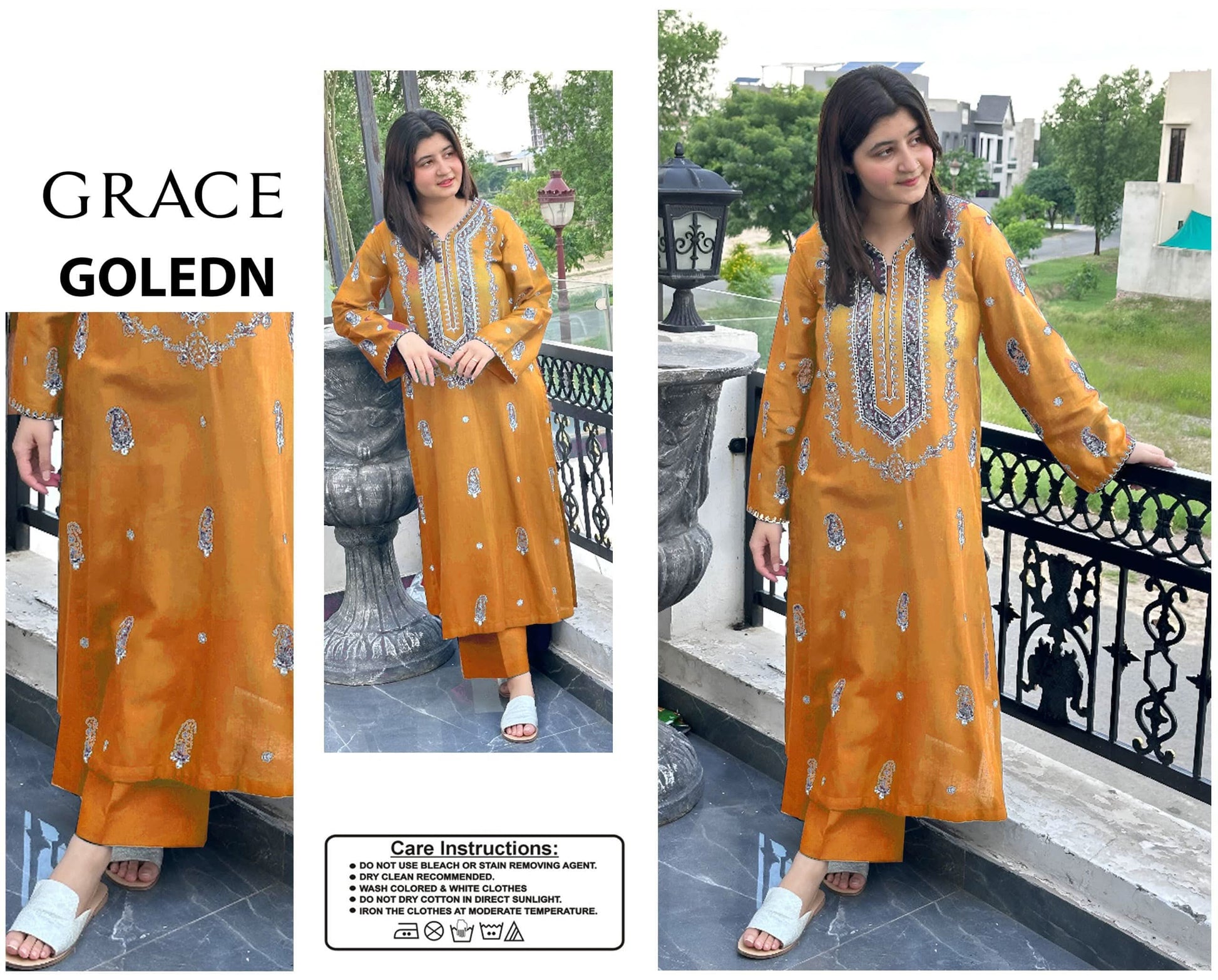 2PC  EMBROIDED LAWN - BG701