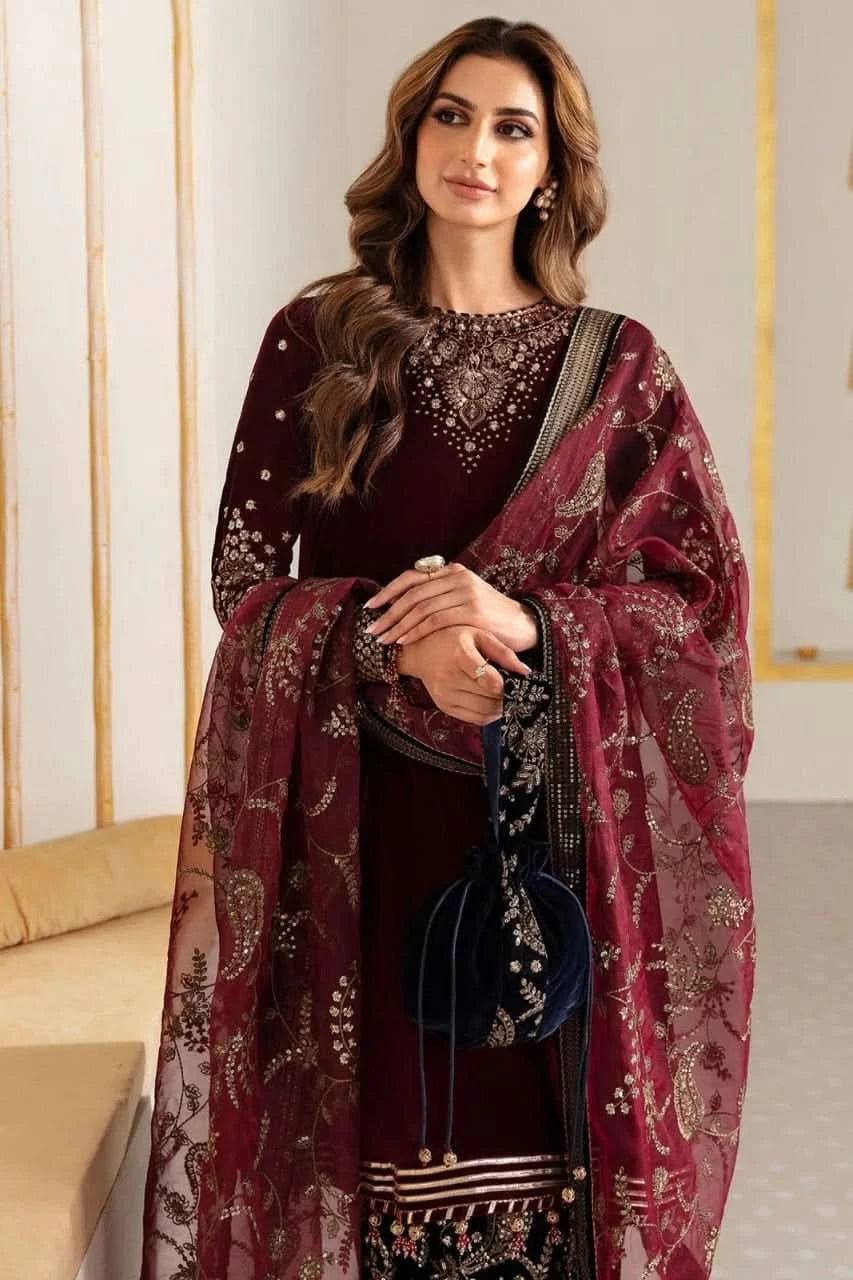 Embroidered Velvet Formal -B102