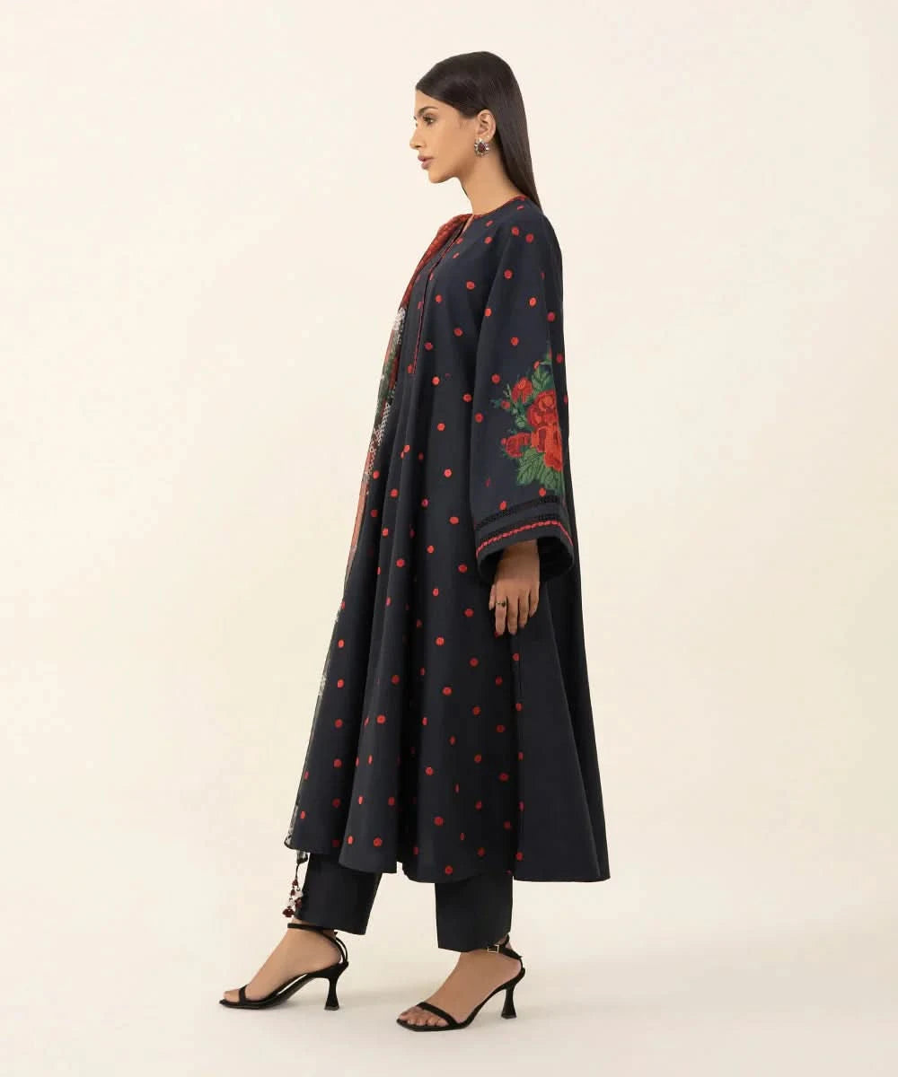 3PC UNSTITCHED DHANAK SUIT - BG341