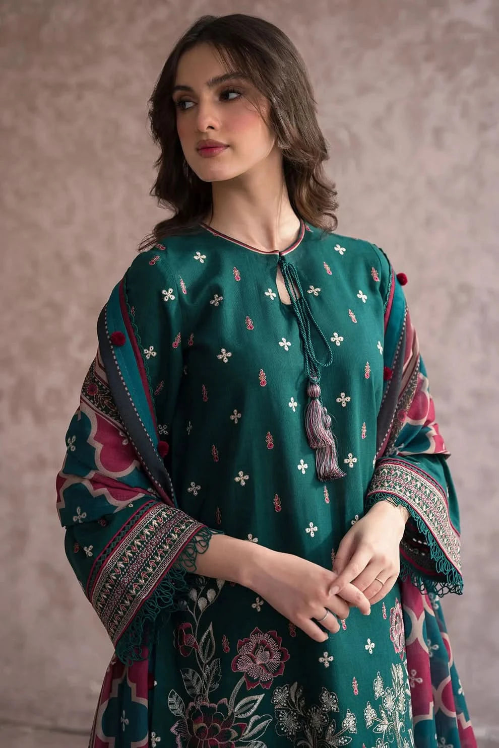 3 PIECE-EMBROIDERED LAWN SUIT-BG561
