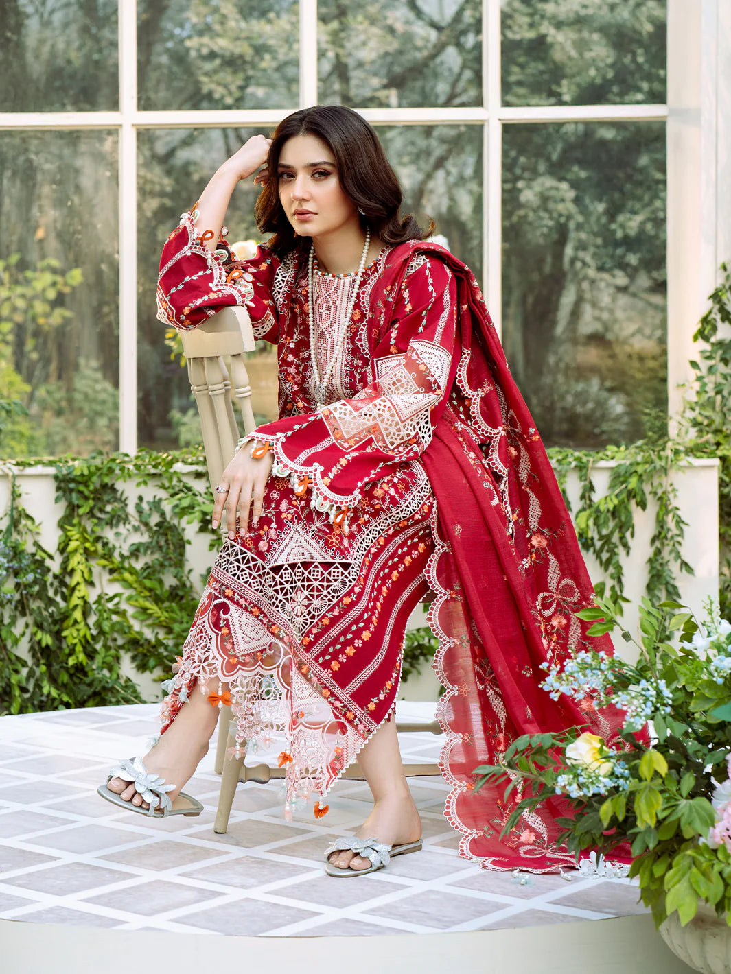 3PC UNSTITCHED LAWN SUIT - BG874