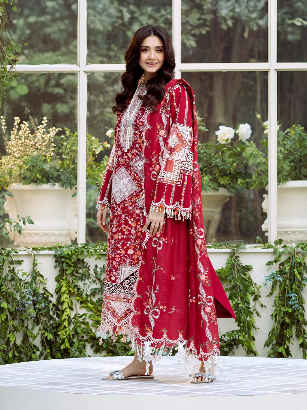 3PC UNSTITCHED LAWN SUIT - BG874