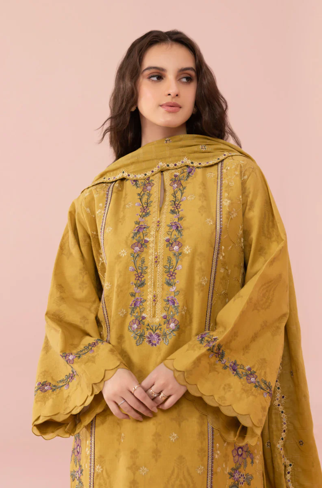 3 PIECE-EMBROIDERED LAWN SUIT-BG537