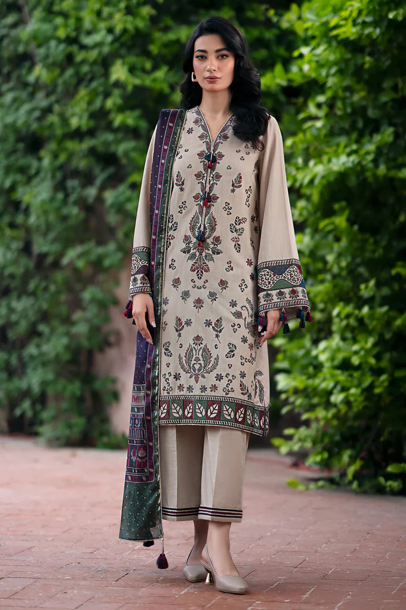 3 PC EMBROIDERED DHANAK BG - 591