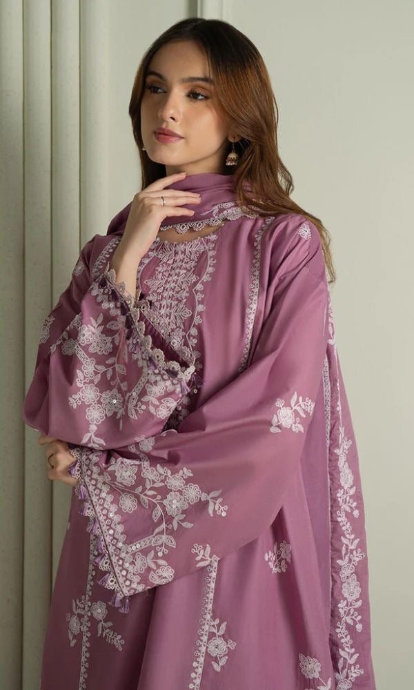 3 PC EMBROIDERED LAWN SUIT - BG878