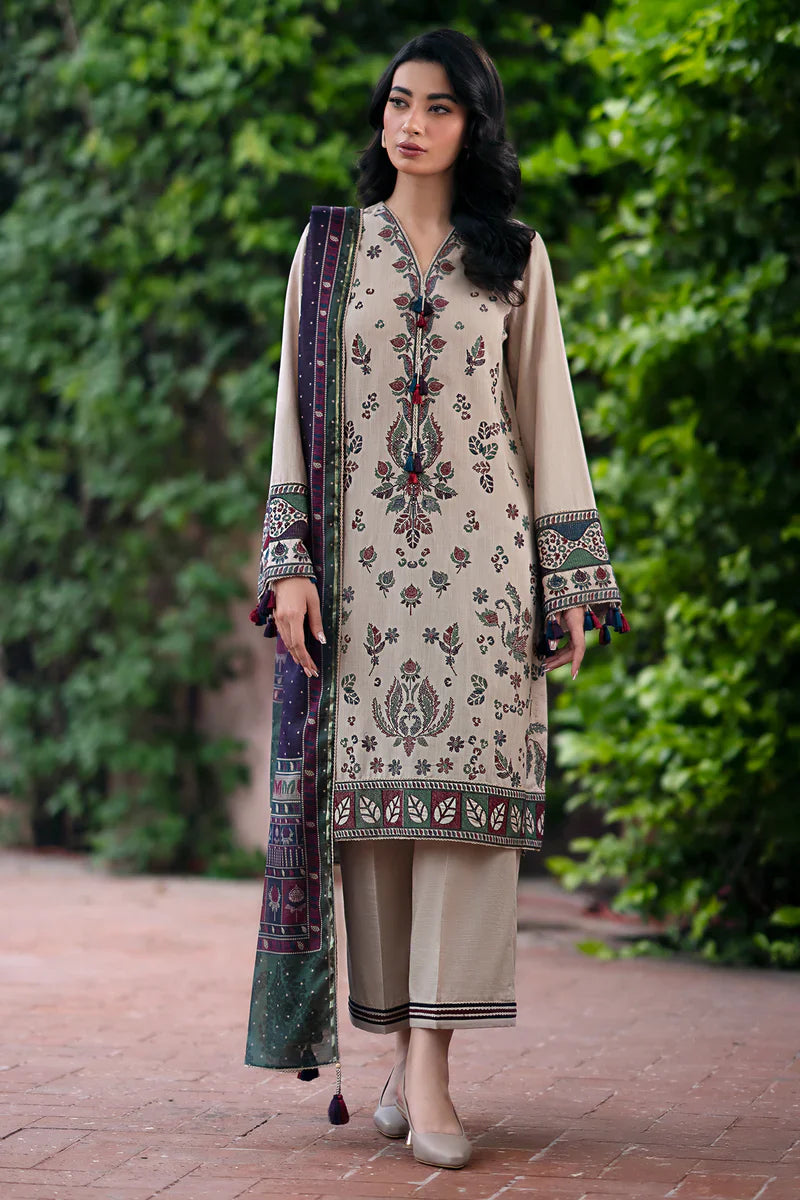 3 PC EMBROIDERED DHANAK BG - 591