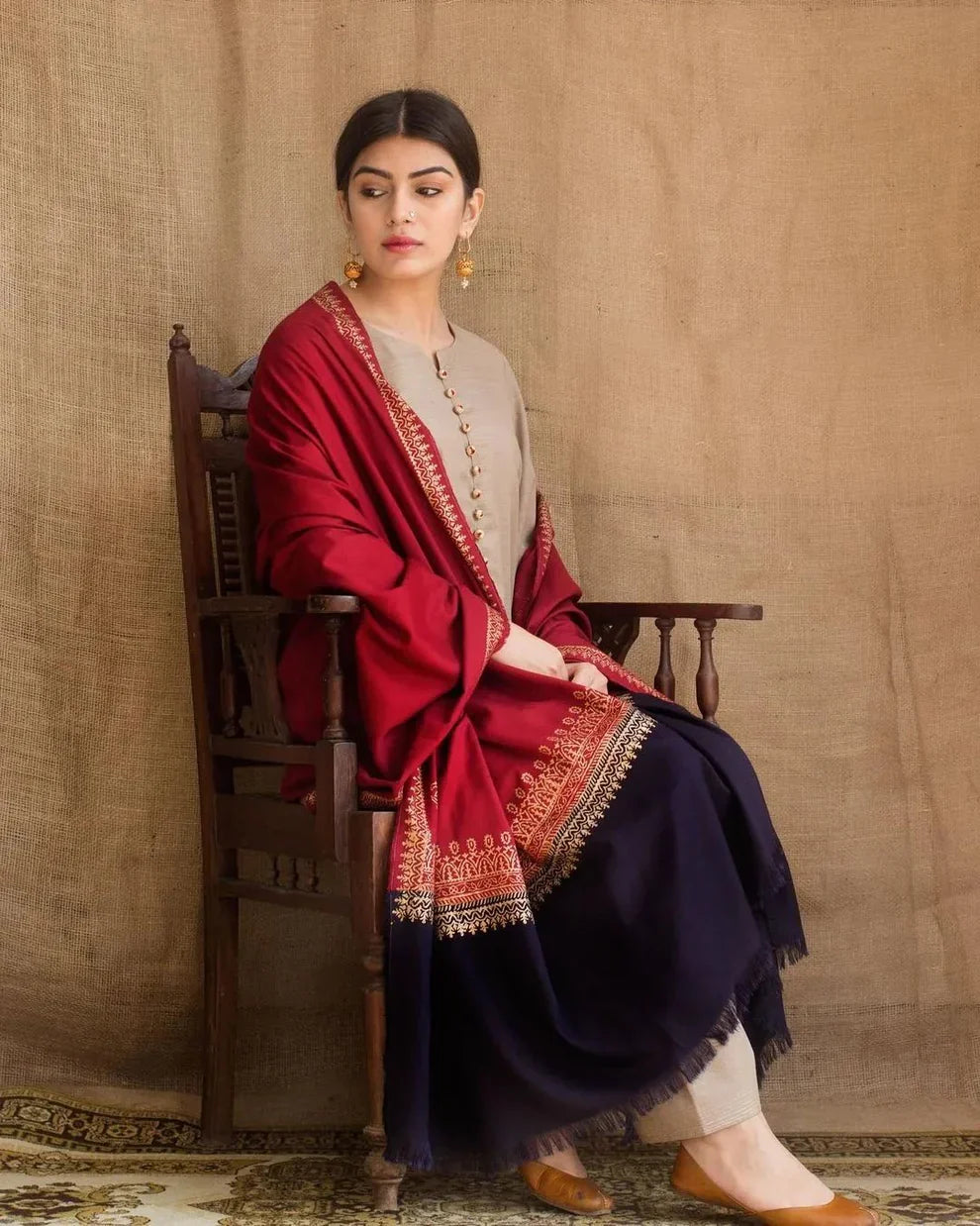 3 PC - EMBROIDERED DHANAK-BG579