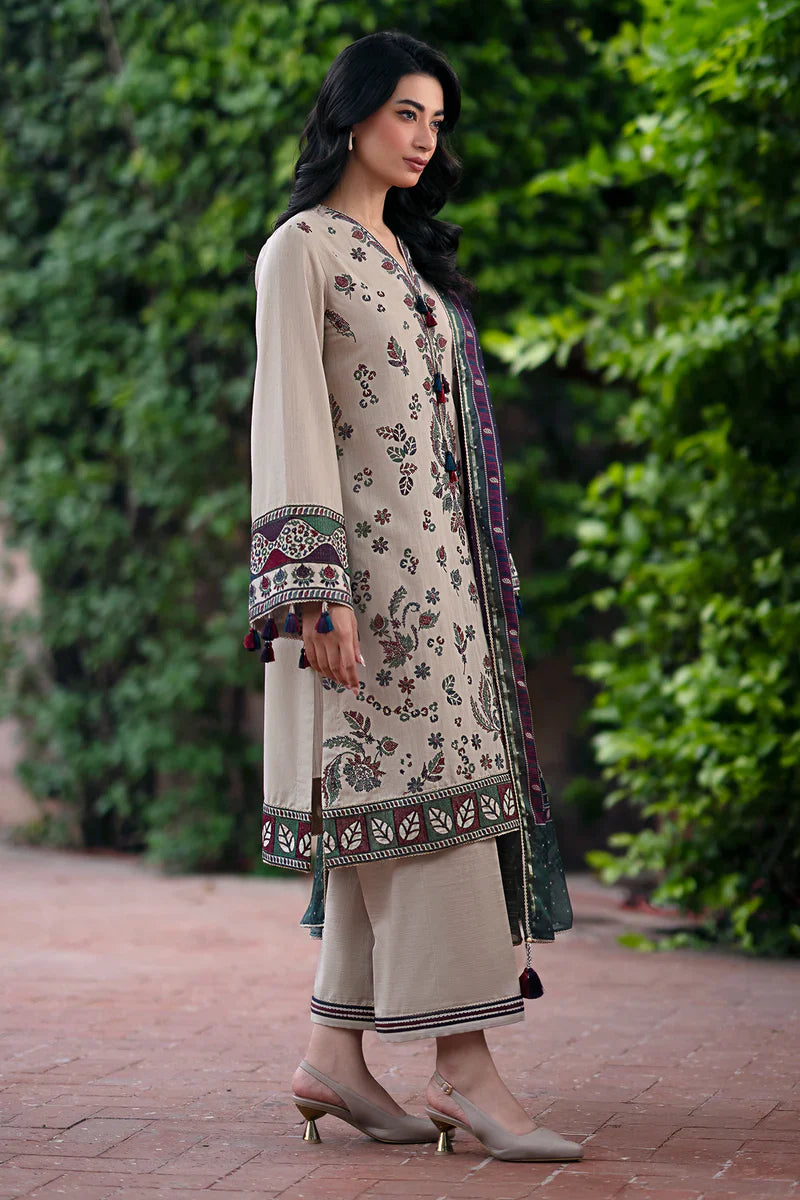 3 PC EMBROIDERED DHANAK BG - 591