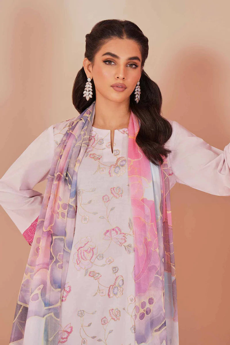 3 PC LAWN EMBROIDERED SUIT - BG595