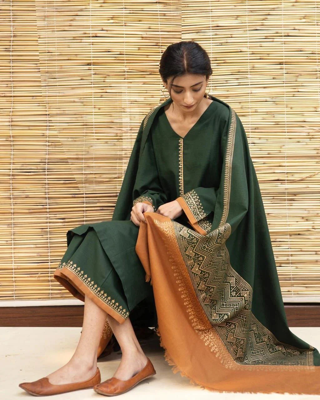3 PC - EMBROIDERED DHANAK-BG578