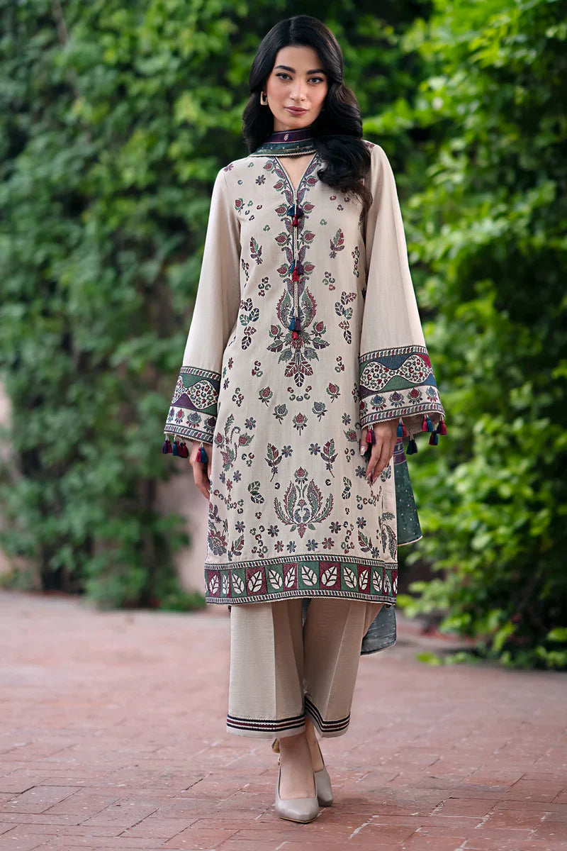 3 PC EMBROIDERED DHANAK BG - 591