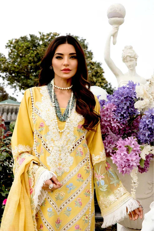 3 PC EMBROIDERED COTTON SUIT-BG594