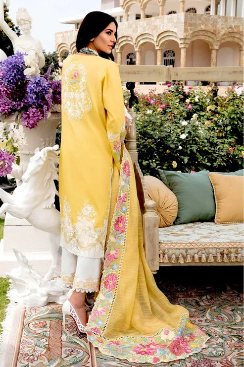 3 PC EMBROIDERED COTTON SUIT-BG594