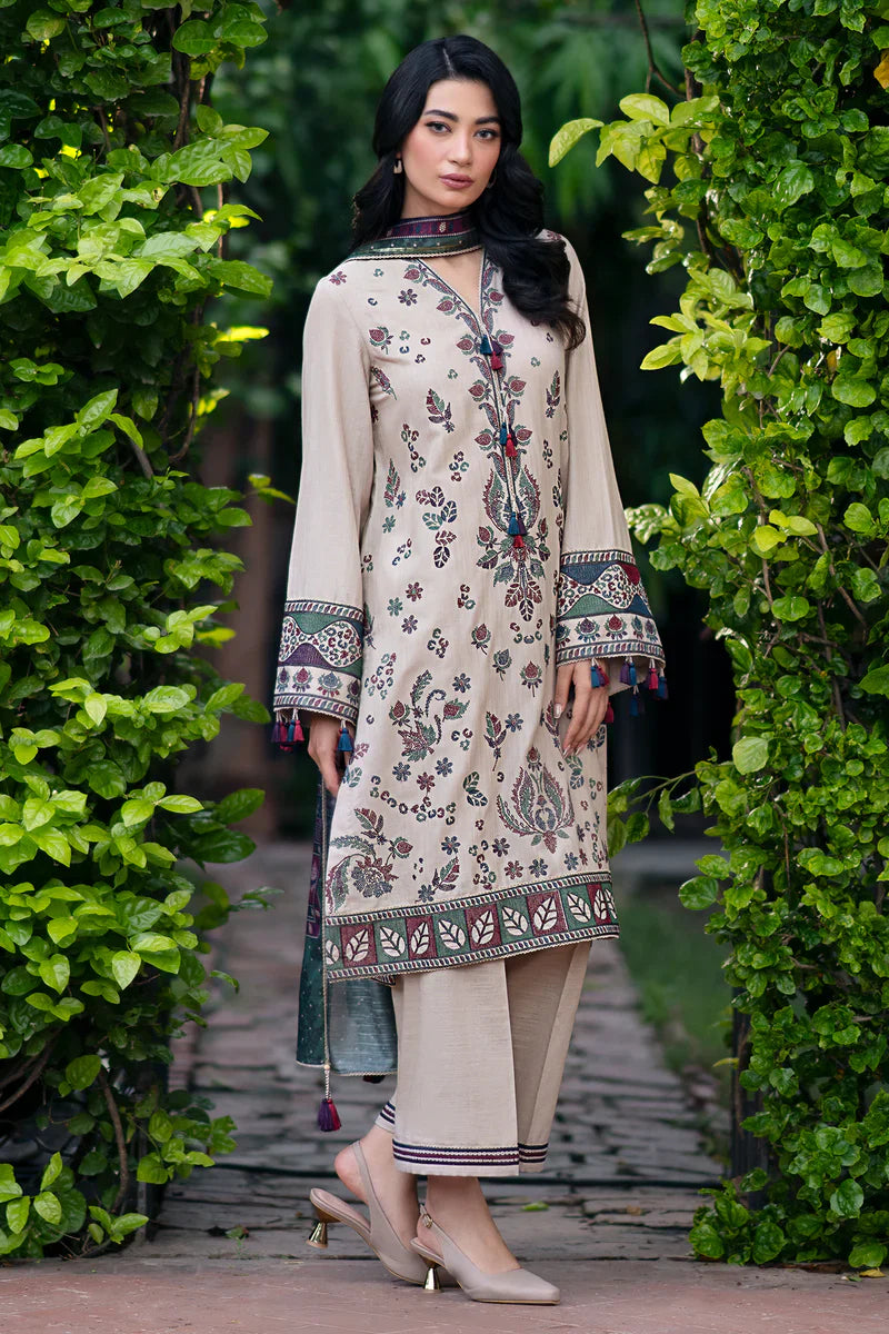 3 PC EMBROIDERED DHANAK BG - 591