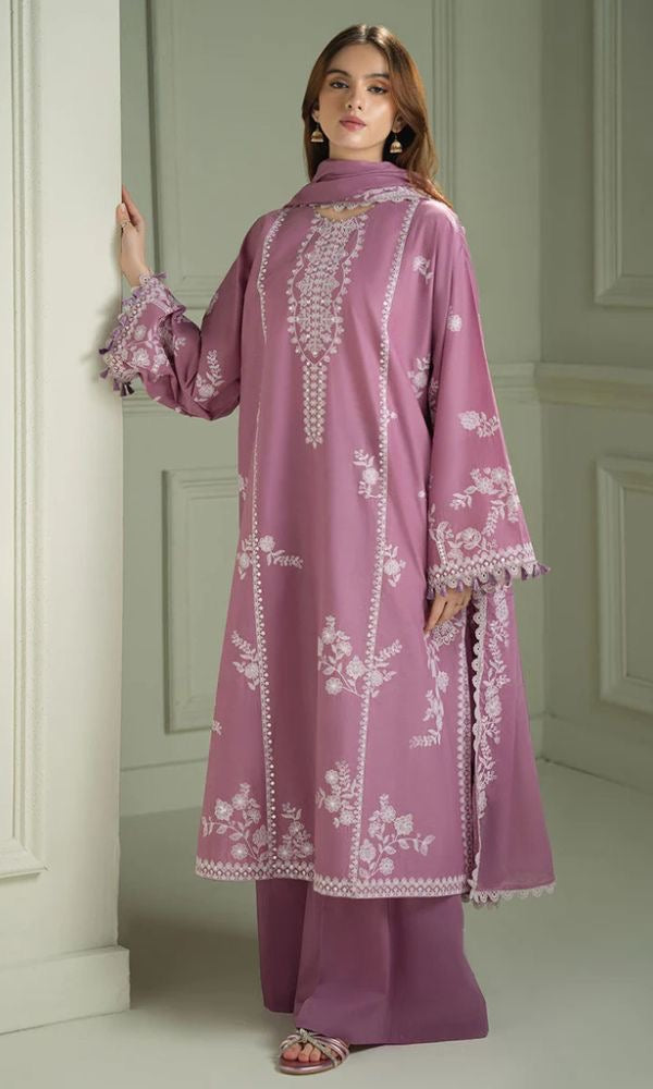 3 PC EMBROIDERED LAWN SUIT - BG878