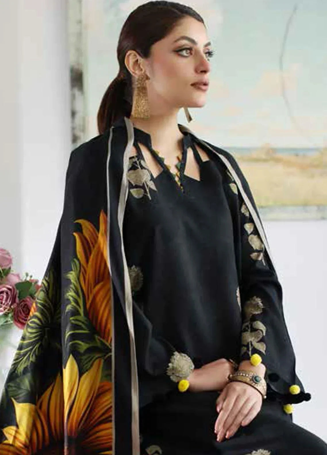 3 PIECE-EMBROIDERED LAWN SUIT-BG540