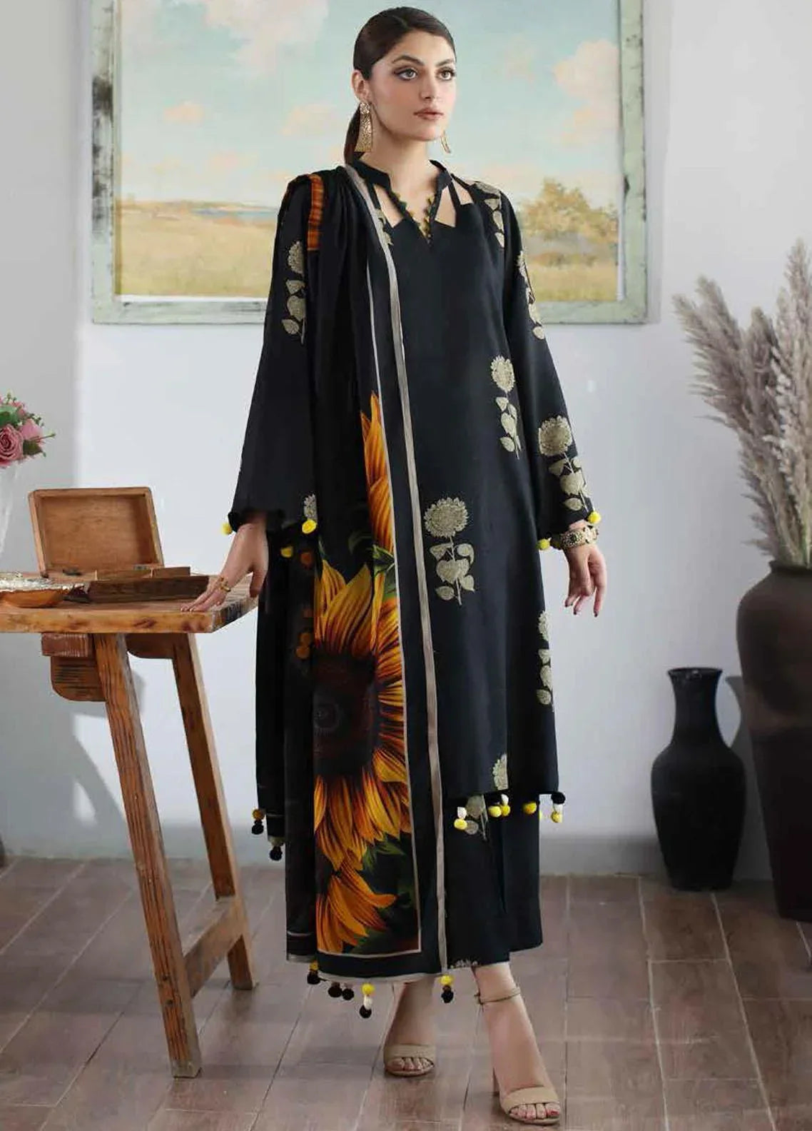 3 PIECE-EMBROIDERED LAWN SUIT-BG540