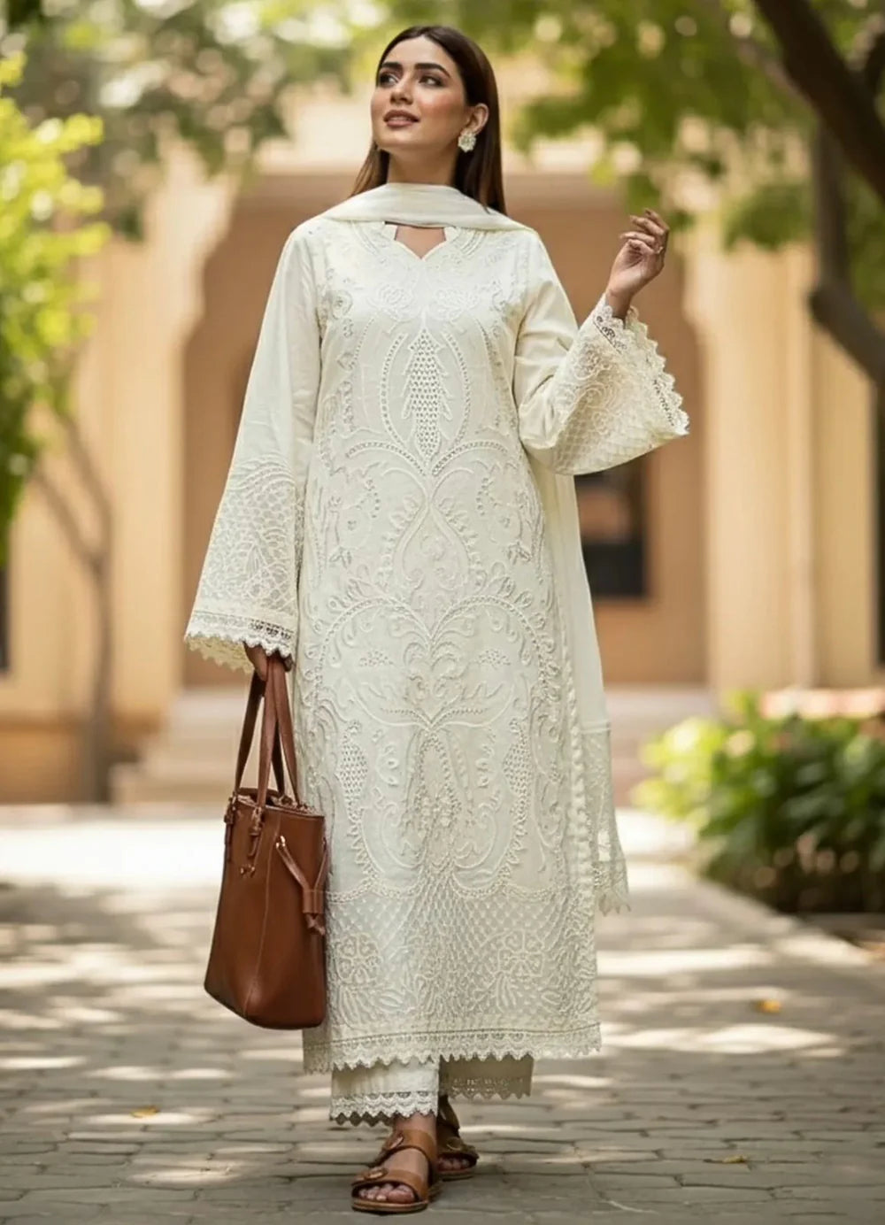 3 PC EMBROIDERED LAWN - BG857