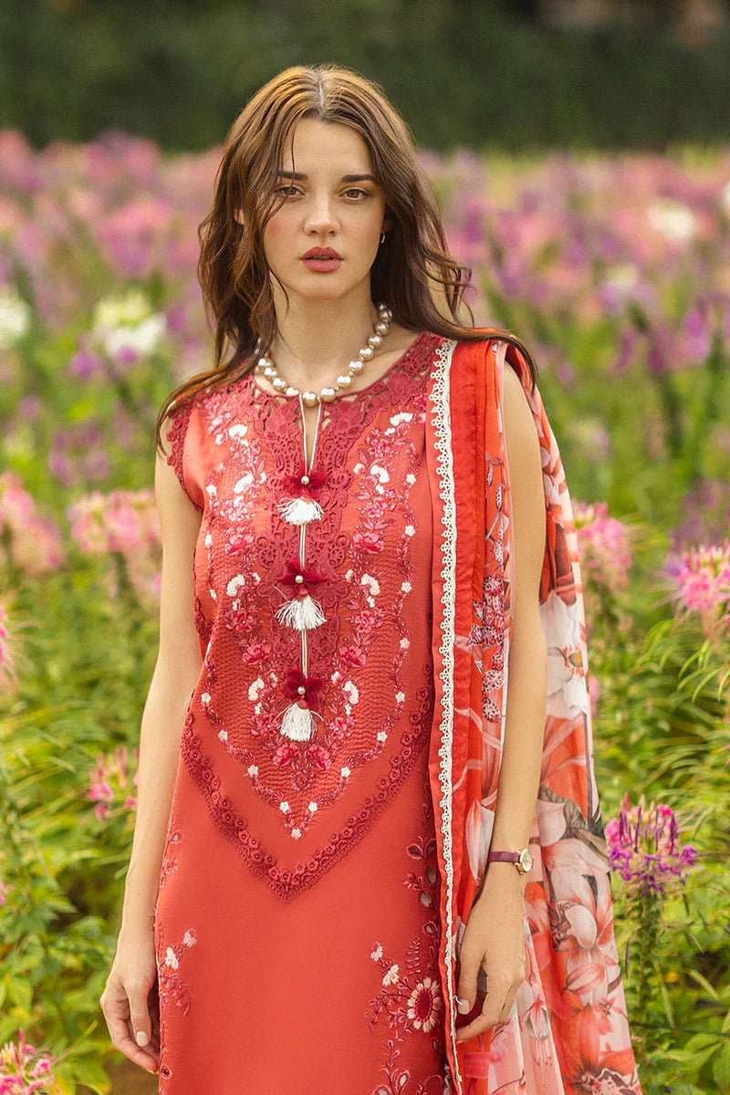 HEMLINE 3PC UNSTITCHED EMBROIDERED LAWN - BG860