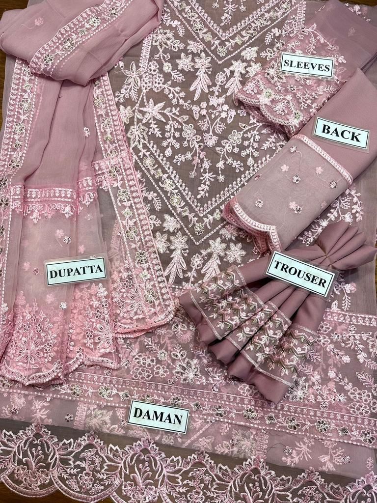 Embroidered Unstitched 3Pcs Suit-BG1027