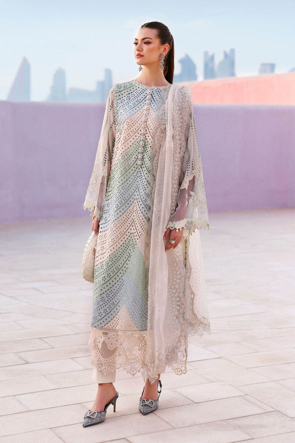 3PC Heavy Luxury Embroidered Suit - BG895