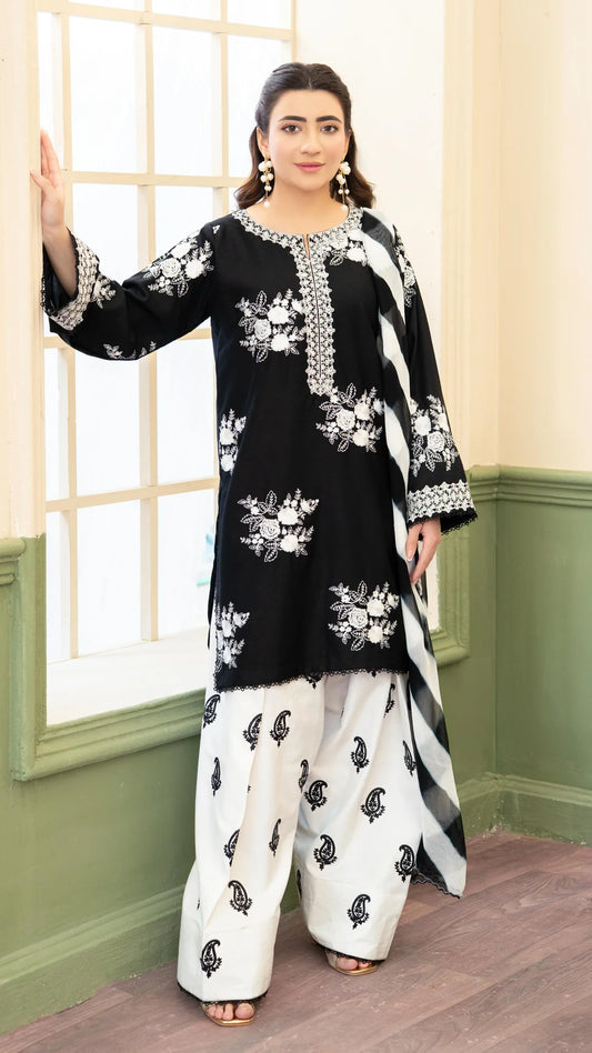 3PC EMBROIDERED SUIT - BG897