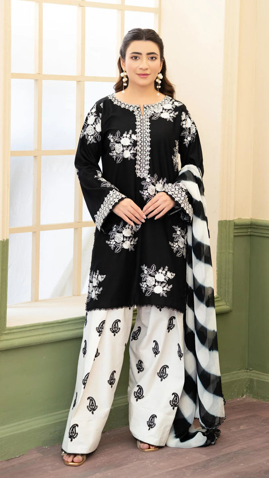 3PC EMBROIDERED SUIT - BG897