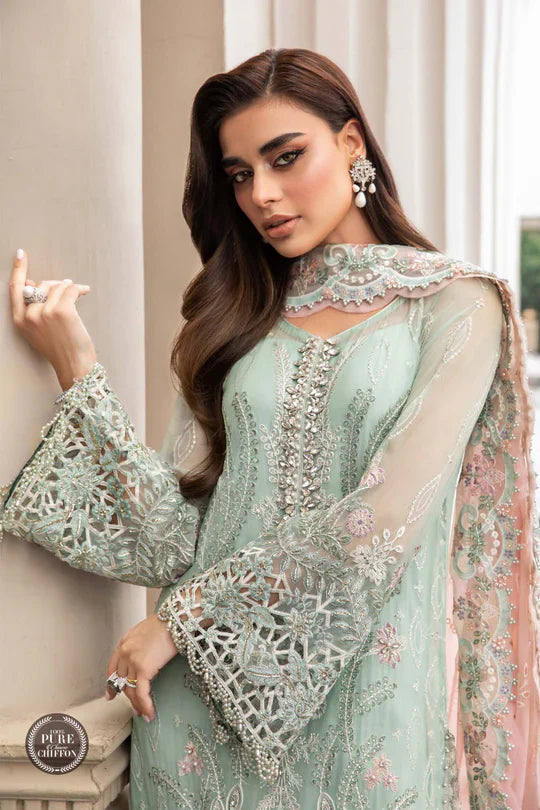 Unstitched Chiffon  MPC-23-104 Mint Green