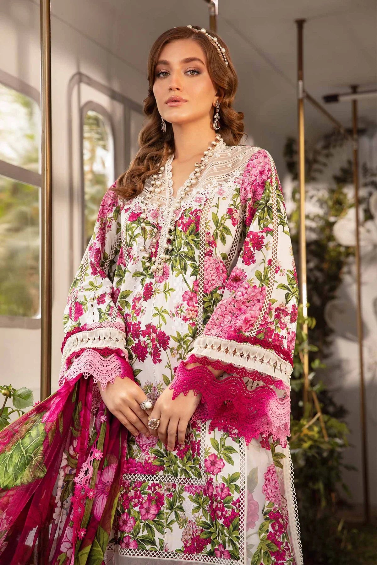 3PC PRINTED LAWN SUIT-BG508