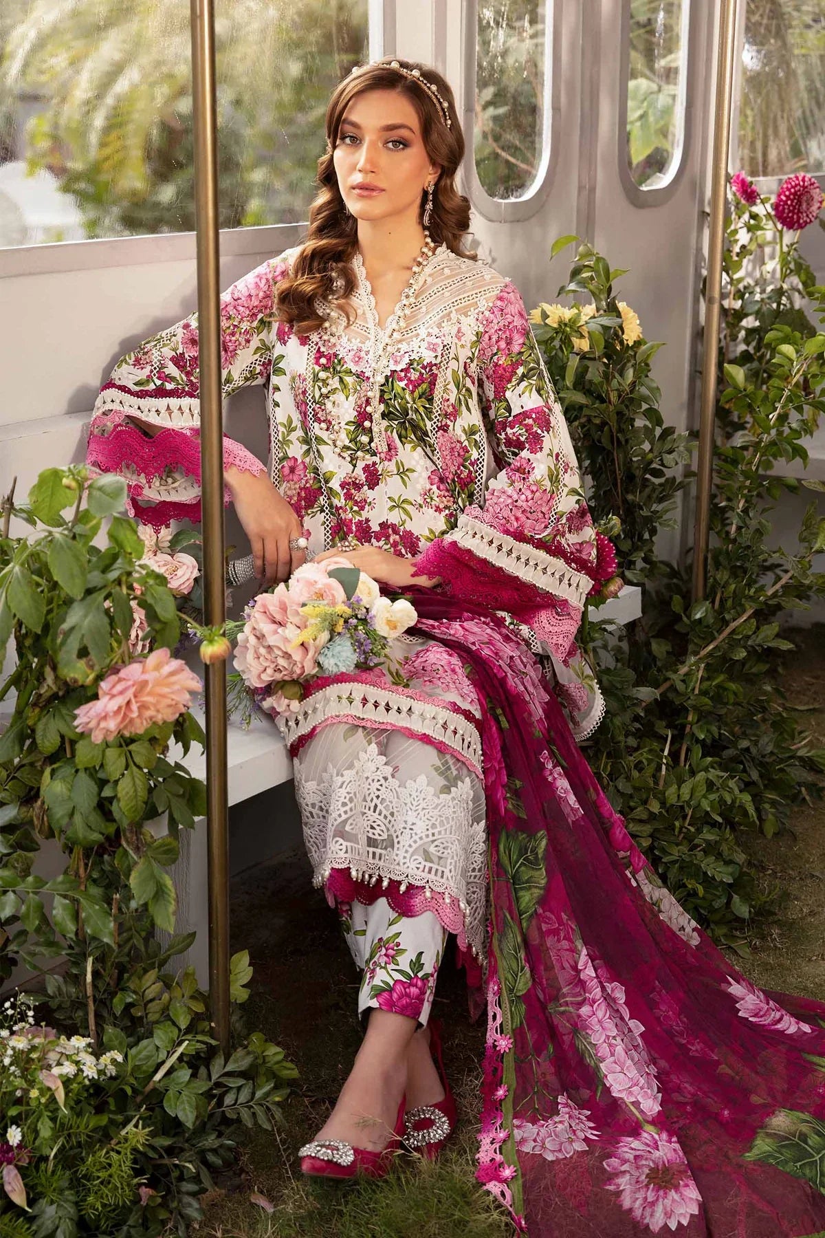 3PC PRINTED LAWN SUIT-BG508
