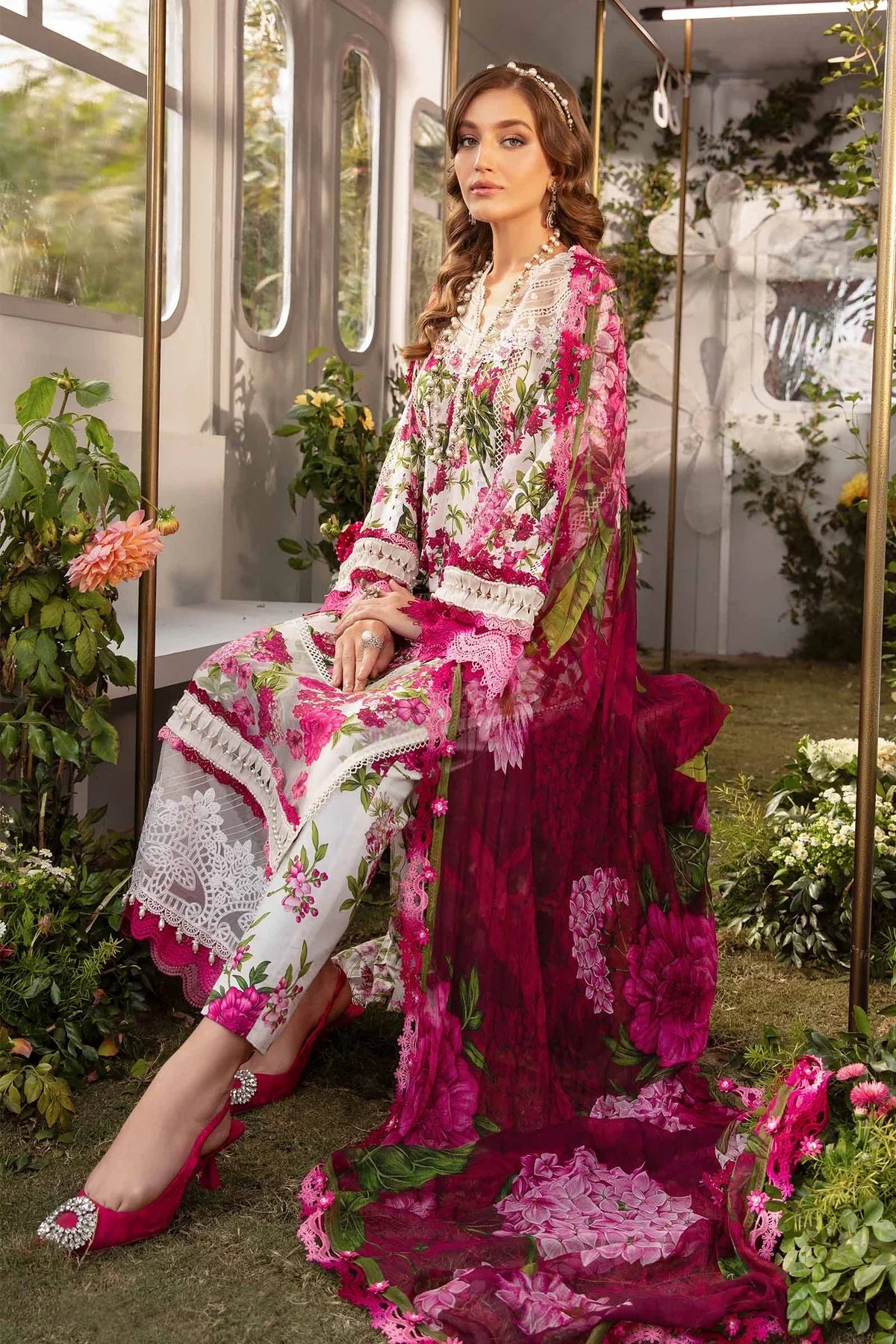 3PC PRINTED LAWN SUIT-BG508