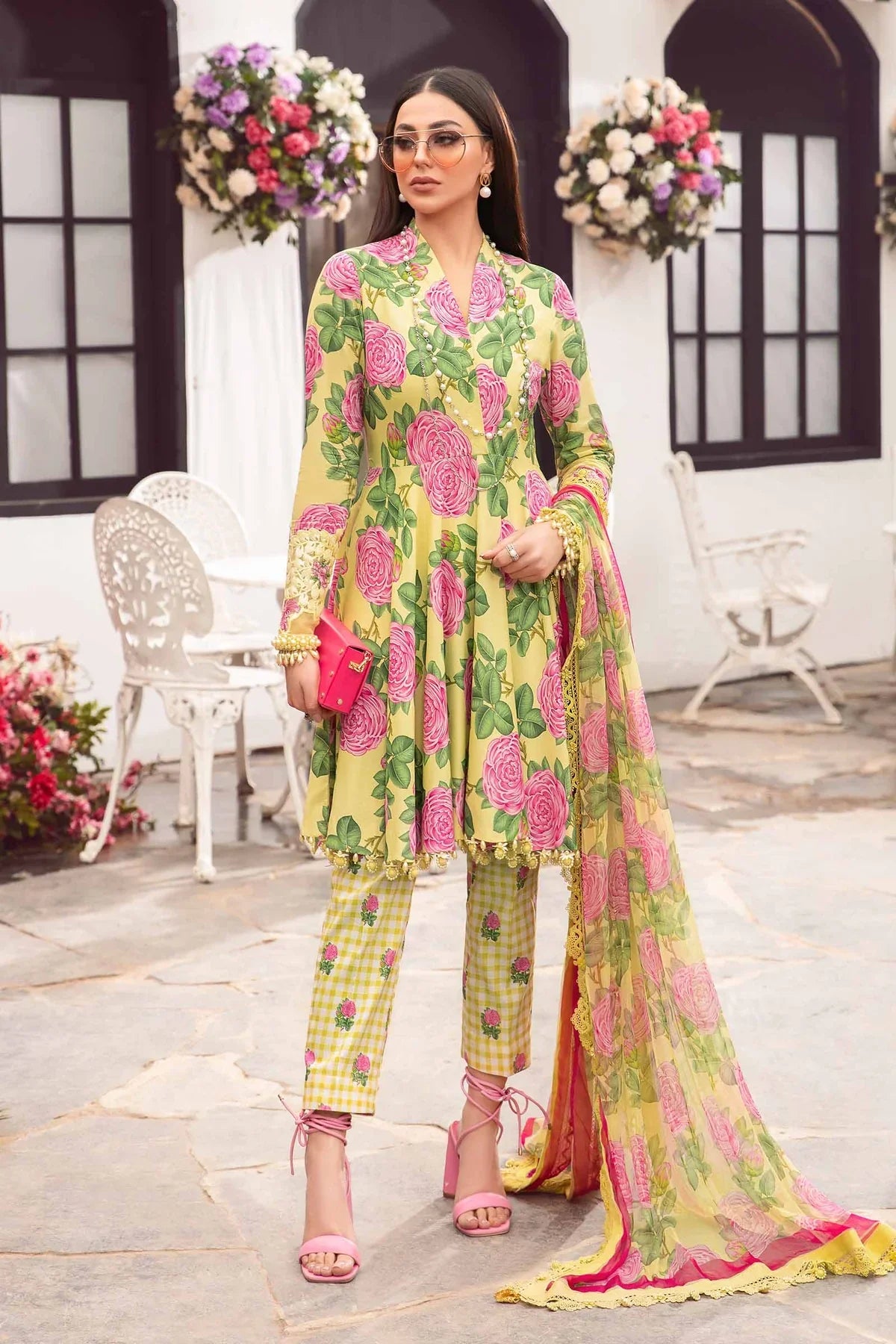 3 PC PRINTED LAWN SUIT-BG521