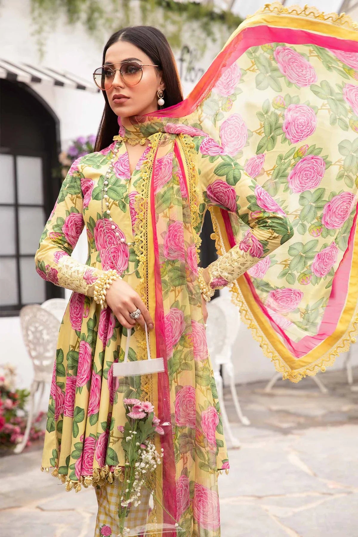 3 PC PRINTED LAWN SUIT-BG521