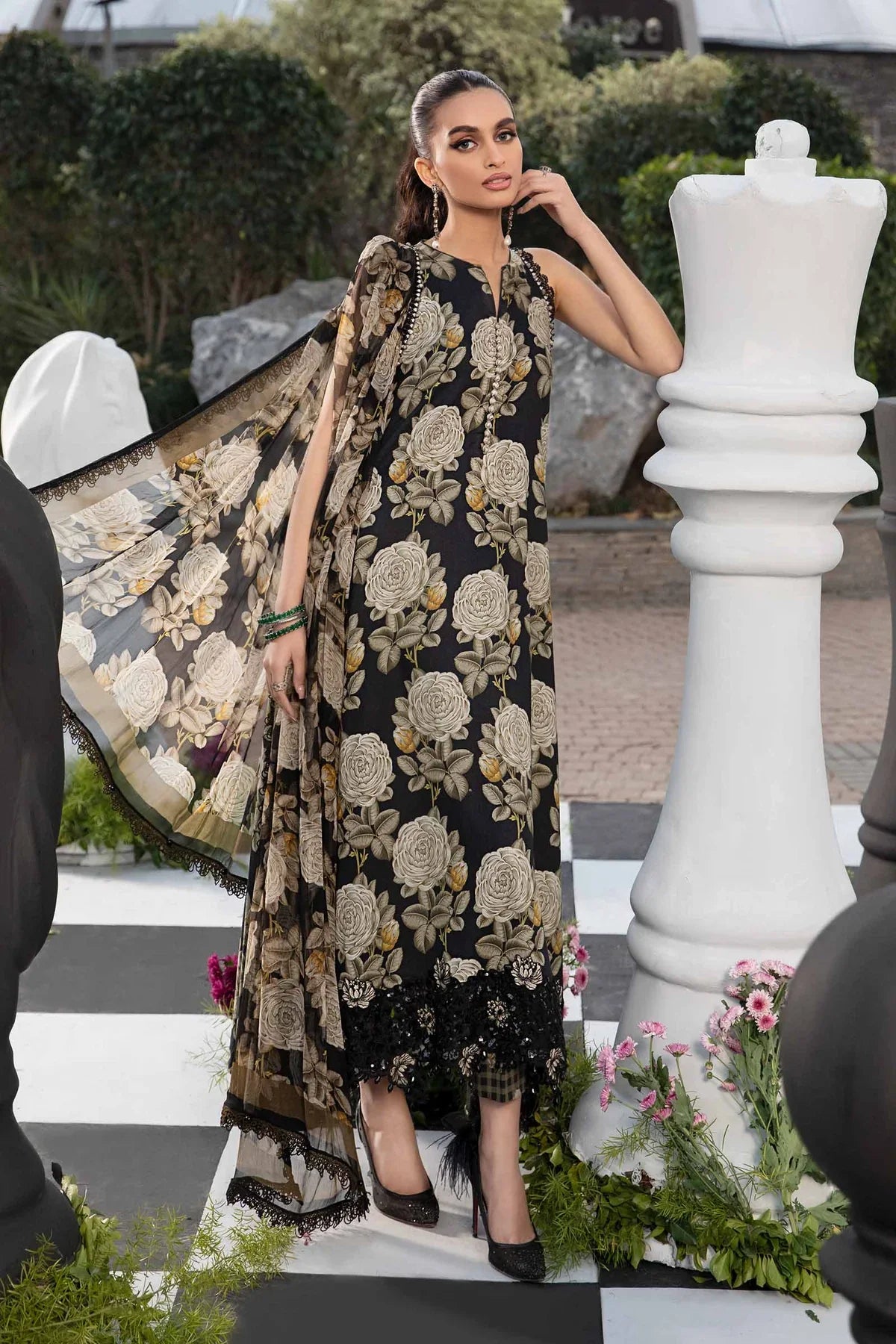 3 PC PRINTED SUIT-BG514